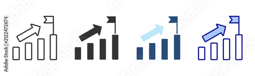 Growth Icon Set. Designed In Multi Style