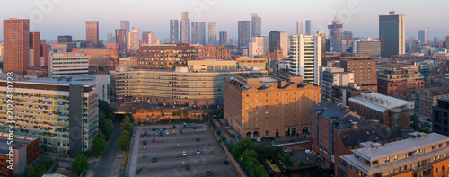 Obraz na płótnie Panoramic Early Morning View of Manchester Skyline and Piccadilly Place