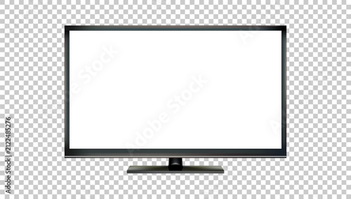 Black LED tv television screen blank on background