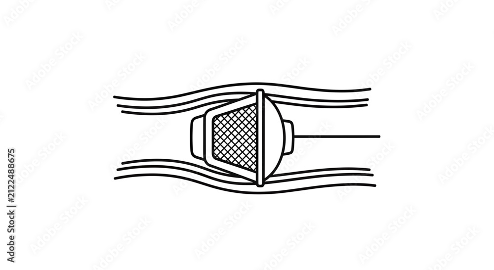 Fototapeta premium Medical stent in artery, illustration of vascular intervention, blood vessel treatment