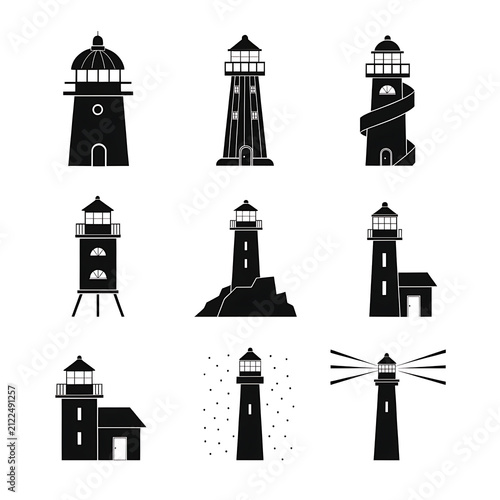 lighthouse silhouette vector