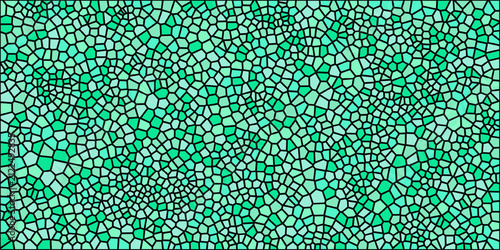 Abstract green geometric stained glass mosaic pattern background