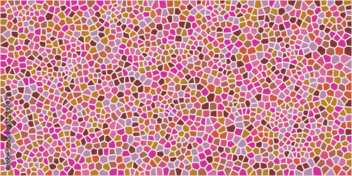 Pink and orange geometric mosaic pattern abstract background