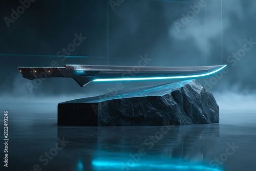 magical sword background abstract art with lightening ceiling in different crystal knife sword background  