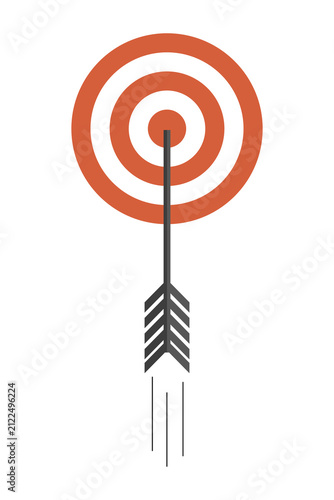 Vector illustration of arrow on target.
