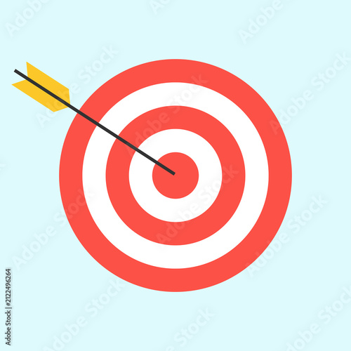 Vector illustration of arrow on target.
