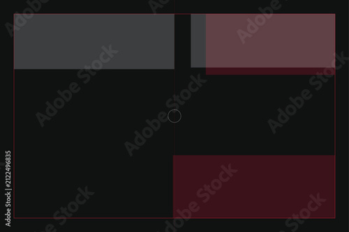 Abstract minimalist dark background with geometric rectangular blocks in shades of gray and deep red for professional presentation and web design