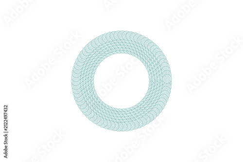 Abstract Light Blue Guilloche Circle Frame Vector Ornamental Circular Mandala Graphic Element