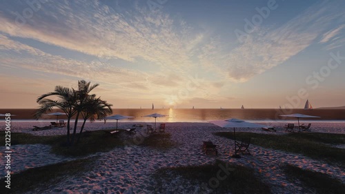 Luxury Resort Swimming Pool with Ocean Sunset View