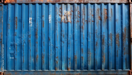 old shipping container background blue with rust and textured surfaces