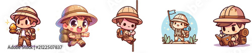 Фотография Chibi explorer character set