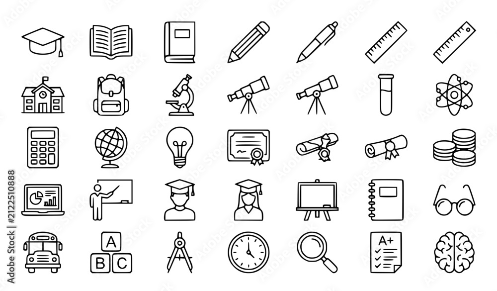 Fototapeta premium school icons set