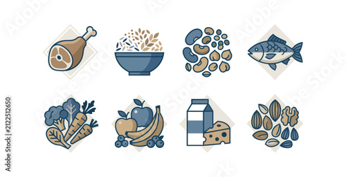 Healthy Food Group Icon Set