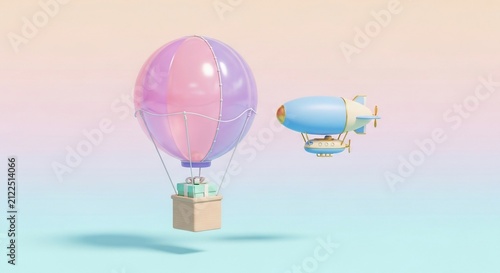Ascent of Dreams: Pastel Skies, Floating Wonders