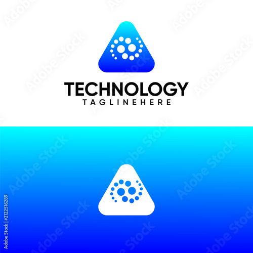 Modern Digital Particle Triangle Logo Template
