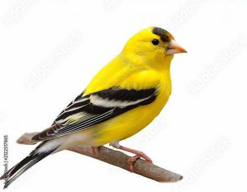 american goldfinch spinus tristis yellow bird isolated on a white background