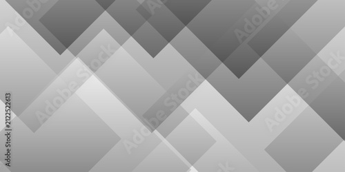 Abstract white and gray background with diamond and triangle shapes layered in modern abstract pattern. Light neutral background with arrows and copy space.