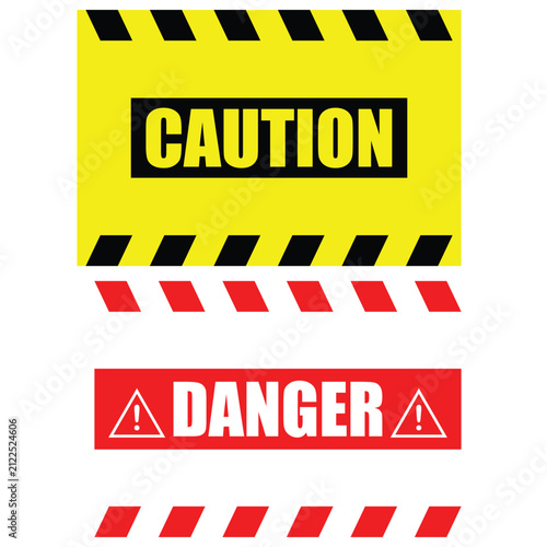Coution And Danger Signage Vector 2