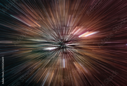 Abstract flight in space hyper jump illustration 