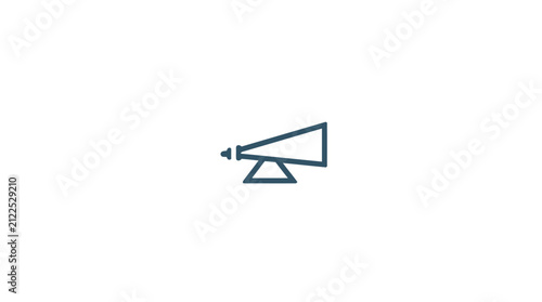 Blue geometric megaphone speaker announcement logo icon