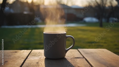 steam arising from a mug of coffee