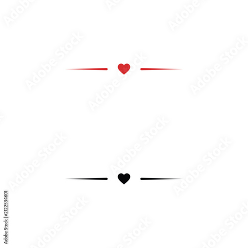Modern heart separator line - Decorative heart separator line combining simplicity and elegance, suitable for greeting cards, wedding invitations, packaging labels, and premium branding materials