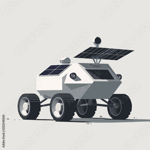Futuristic Solar Powered Rover Vehicle for Space Exploration.