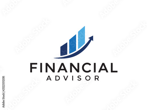 Financial Advisor Investment Growth Arrow Vector Logo Design.