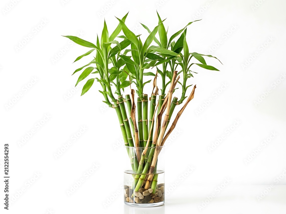 Obraz premium Lucky bamboo plant in a glass vase