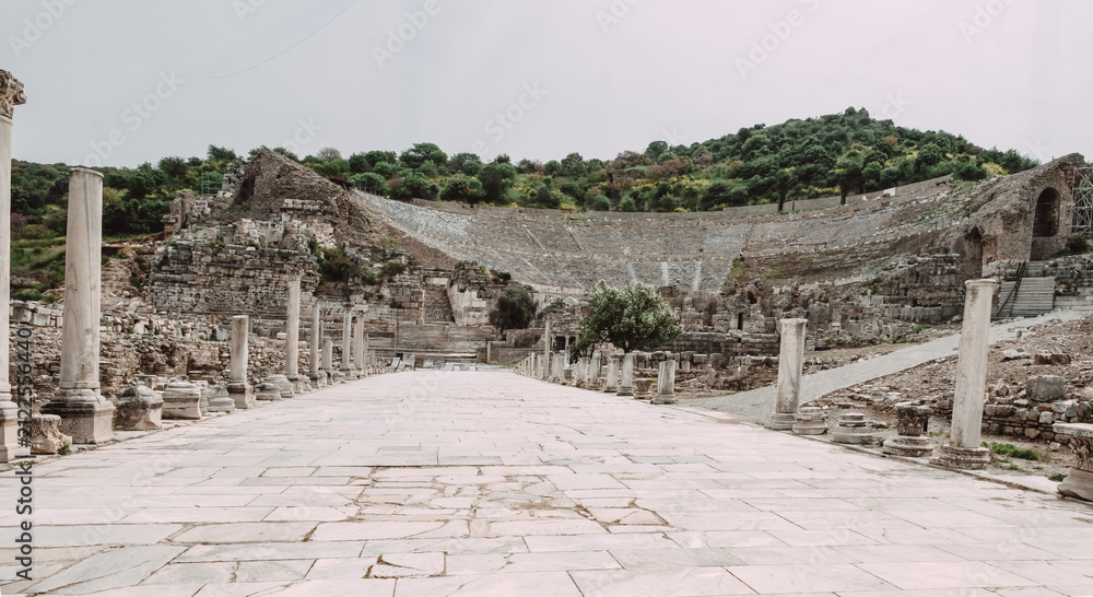 Great Theatre of Ephesus capacity and harbour view