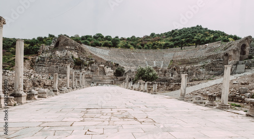 Canvas Print Ephesus izmir Turkiye roman ruins harbor road