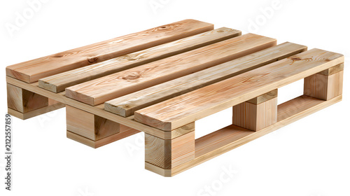 Empty wooden euro pallet isolated cargo shipping transport container element for warehouse logistics supply chain transparent background png