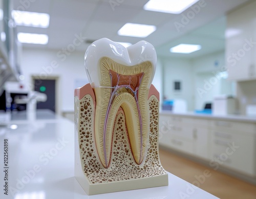Realistic Cross Section Tooth Model in Modern Dental Clinic for Oral Health Education and Professional Dentistry Training