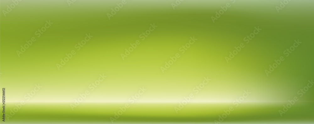 Obraz premium Olive green limbo photo studio background. Abstract may green gradient product podium template. Vector soft lighting display backdrop. Minimal 3d presentation scene. Modern summer mockup copy space bg