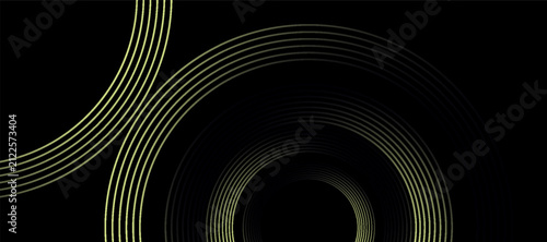 Obraz na plátne black and gold luxury background with dynamic wave composition.