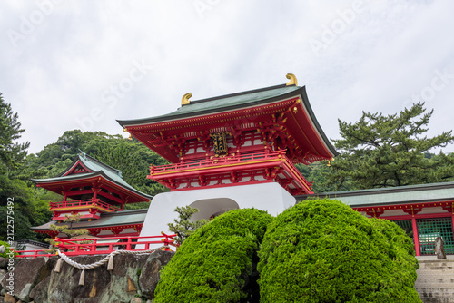 Suitenmon gate and sanctuary buildings of Akama Shrine