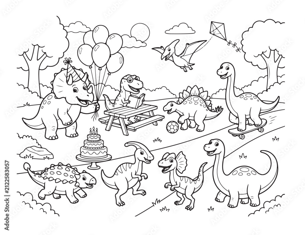 Fototapeta premium Dinosaur coloring pages