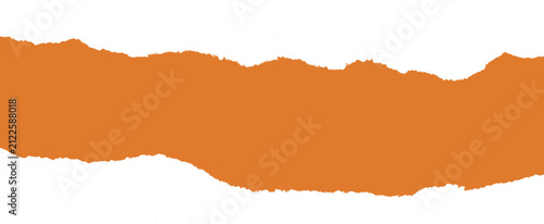 Orange ripped paper border with rough torn edges illustration