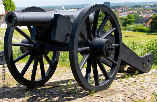 Фотография Historic cannons lined up on a fortress wall