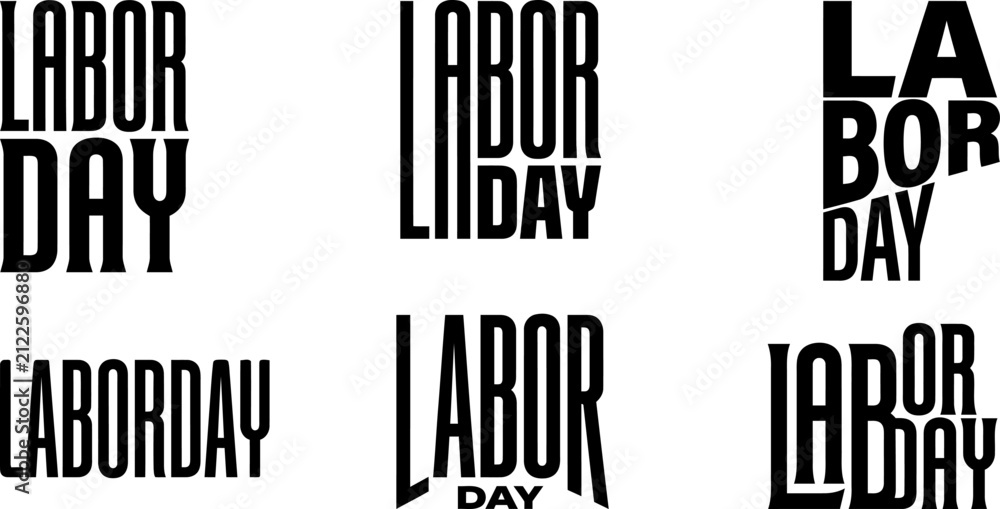 Obraz premium Labor Day Typography Set Condensed, Bold and Geometric Lettering Designs