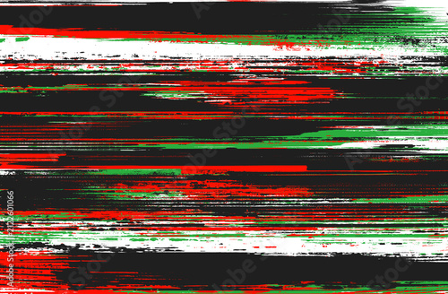 Brutalist RGB TV Screen Distortion Overlay with Heavy Black Glitch Bars VHS Chromatic Aberration and Gritty Analog Video Noise Pattern, transparent background