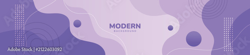 Modern abstract purple banner background with fluid liquid shapes and geometric graphic elements. Vector illustration template for header, web design, social media, and business promotion.