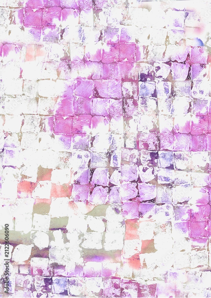 Fototapeta premium Hand Painted Mosaic Watercolor Background Texture Set