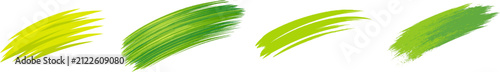 A vibrant fluorescent lime neon brush streak, hyper-bright and dry scratchy, isolated on a solid pure white background