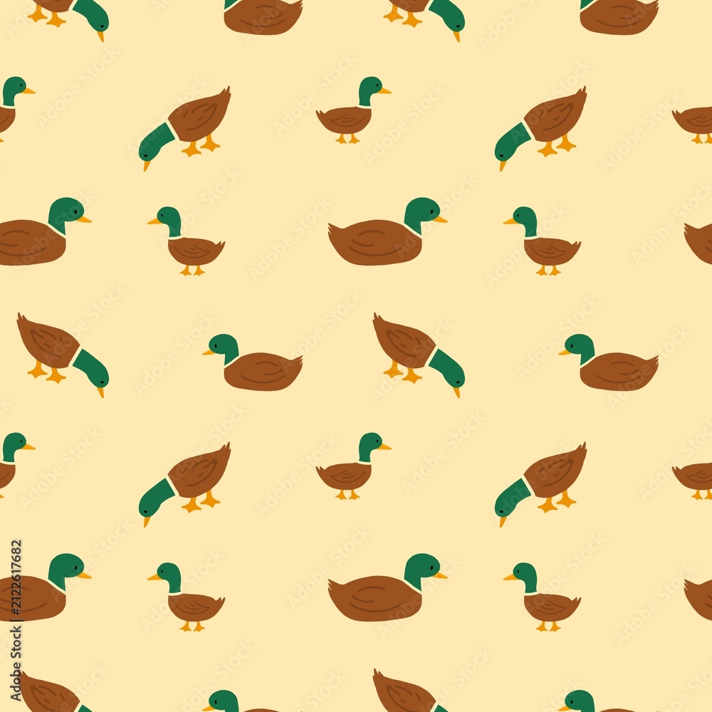 Fototapeta premium Mallard seamless pattern design