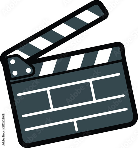 movie clapper board vector illustration art on isolated white background