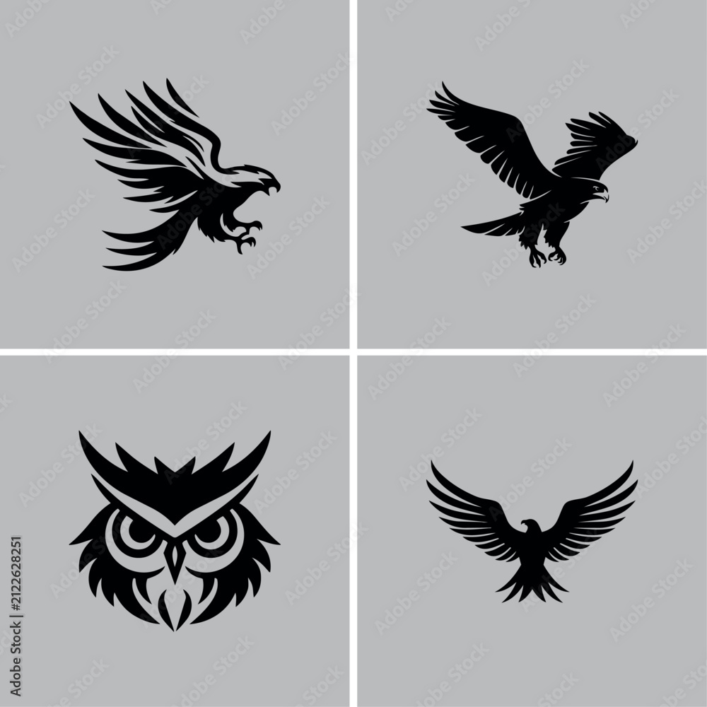 Fototapeta premium Black and white bird design