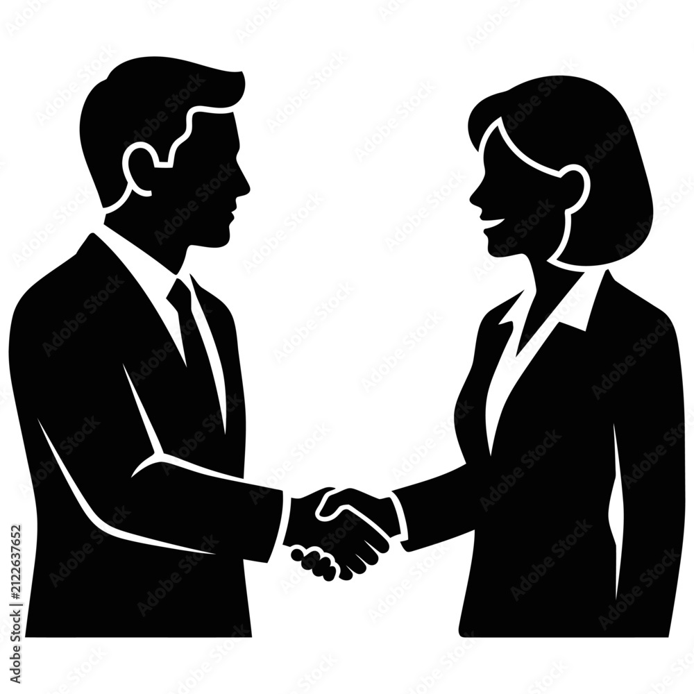 Fototapeta premium business people shaking hands in agreement partnership and success in a modern office