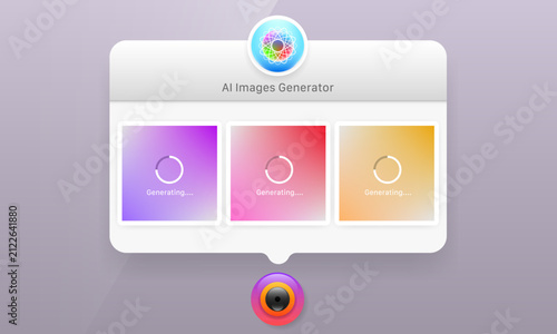 AI image generator popup widget user interface design template