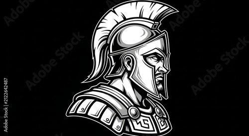 Black and white portrait of a classical profile bust.